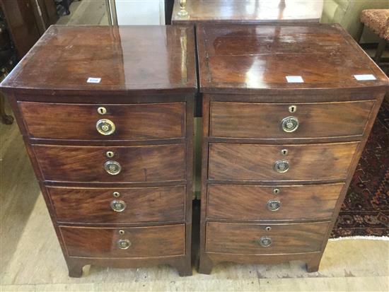 Pair Georgian mahogany 4 drawer chests